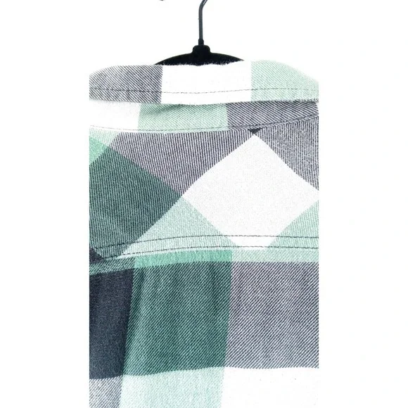 VANS Men's XL Plaid Button-Down Long Sleeve Shirt Tailored Fit Cotton Green - Picture 10 of 11